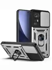 Серебряный чехол противоударный armors для Xiaomi 12 Pro / Сяоми 12 Про с защитой камеры