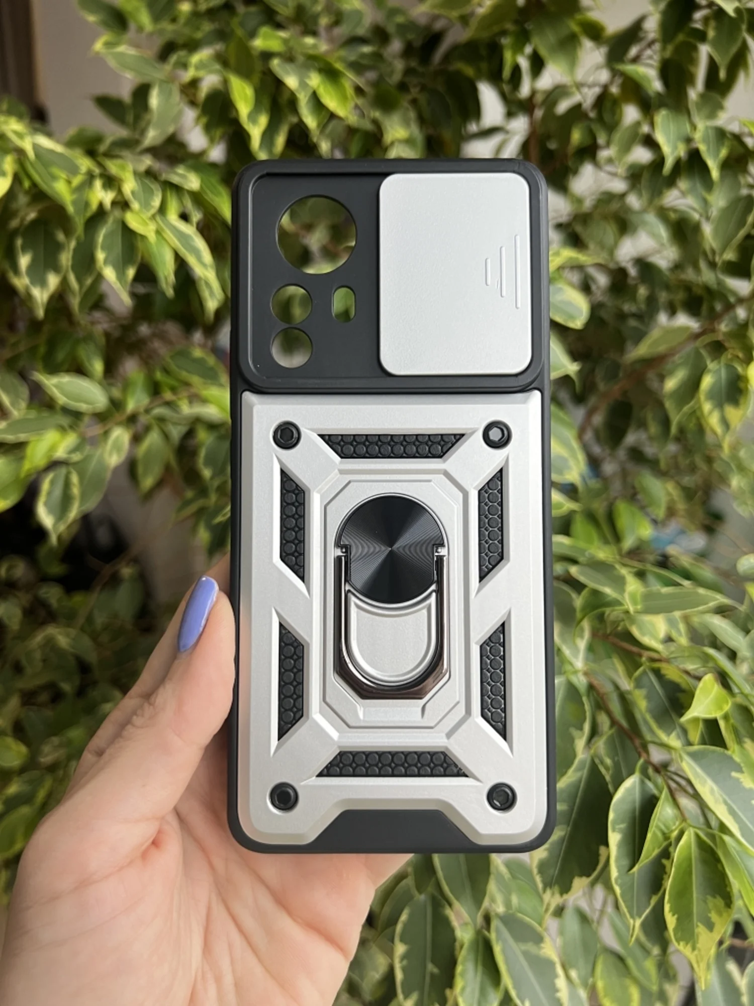 Серебряный чехол противоударный armors для Xiaomi 12 Pro / Сяоми 12 Про с защитой камеры