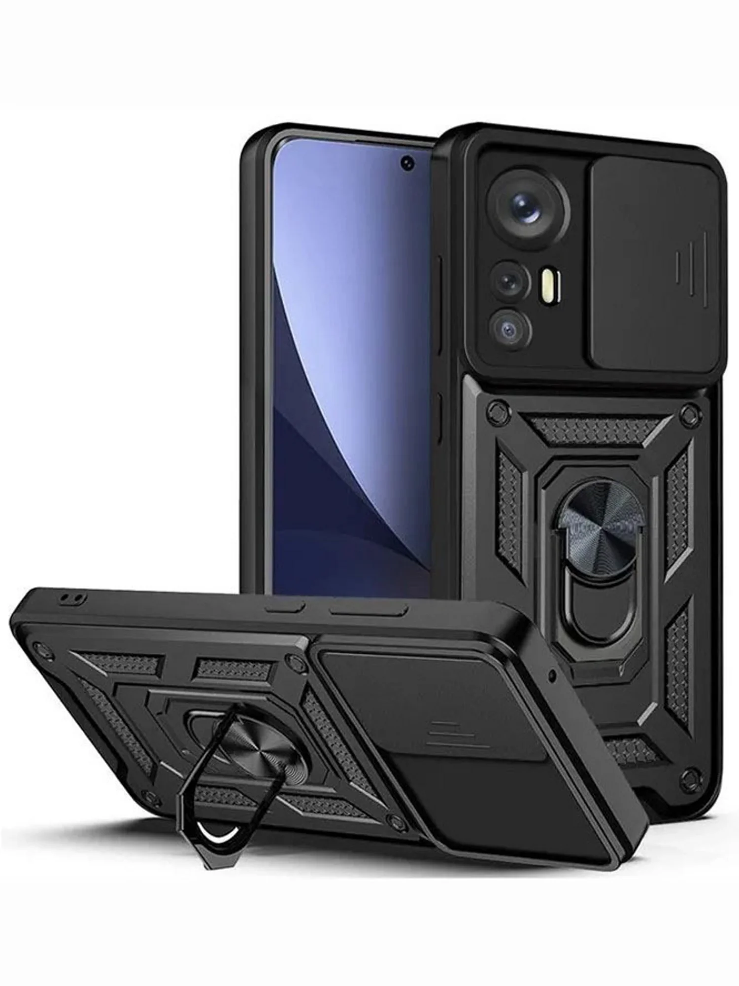 Черный чехол противоударный armors для Xiaomi 12 Pro / Сяоми 12 Про с защитой камеры
