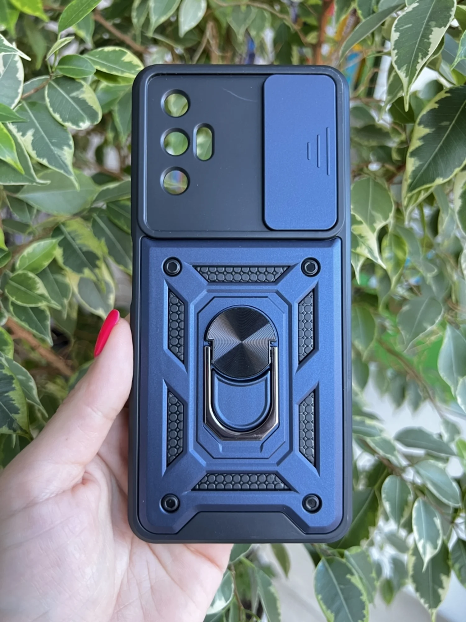 Темно-синий чехол противоударный armors для Tecno Pova 3 / Техно Пова 3 с защитой камеры