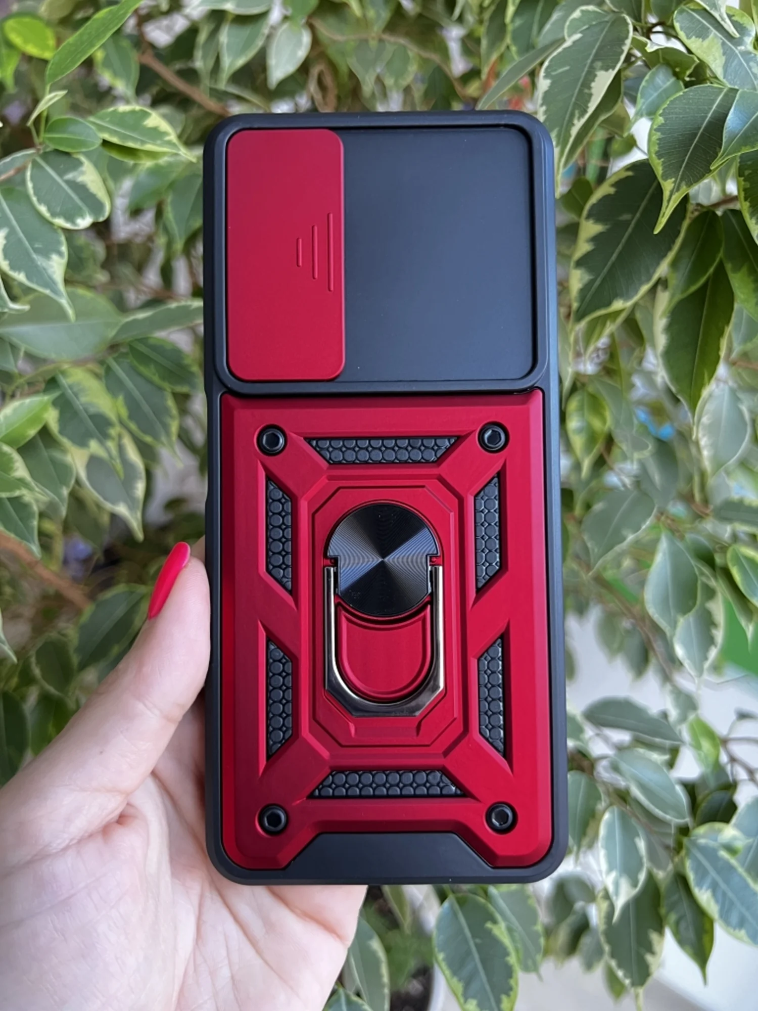 Красный чехол противоударный armors для Tecno Pova 3 / Техно Пова 3 с защитой камеры