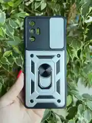 Серебряный чехол противоударный armors для Tecno Pova 3 / Техно Пова 3 с защитой камеры