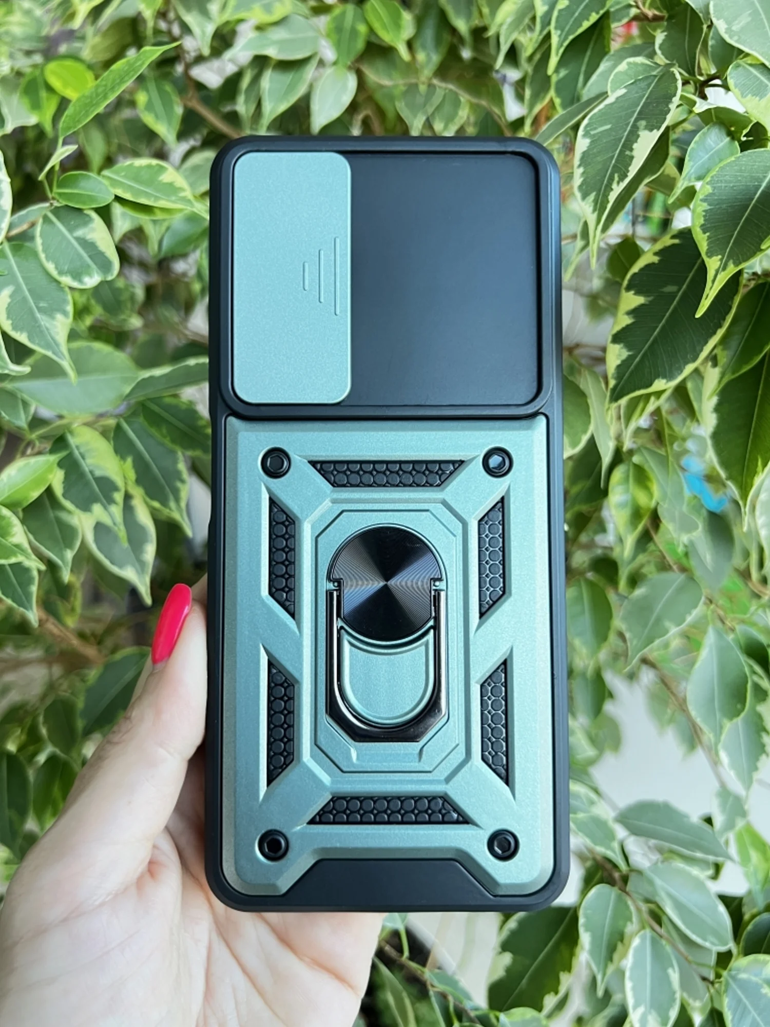 Зеленый чехол противоударный armors для Tecno Pova 3 / Техно Пова 3 с защитой камеры