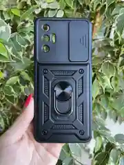 Черный чехол противоударный armors для Tecno Pova 3 / Техно Пова 3 с защитой камеры