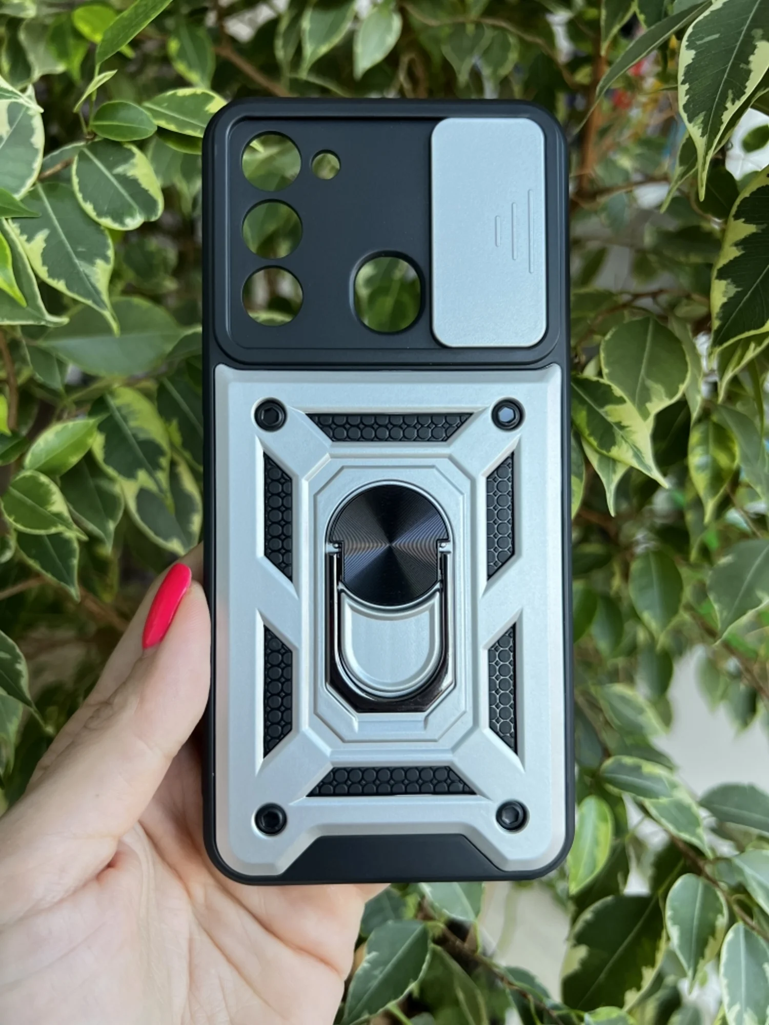 Серебряный чехол противоударный для Tecno Spark 8C и Spark GO 2022 / Техно 8С и Спарк ГО 2022