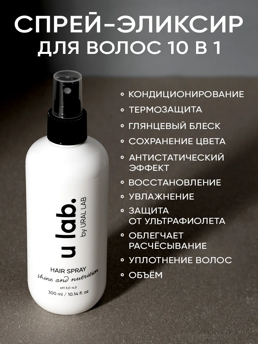 Подарочный набор ULAB: профессиональный шампунь и несмываемый спрей для всех типов волос