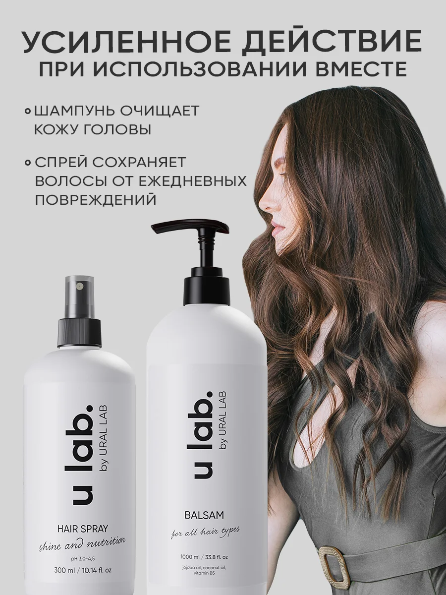 Подарочный набор ULAB: профессиональный шампунь и несмываемый спрей для всех типов волос
