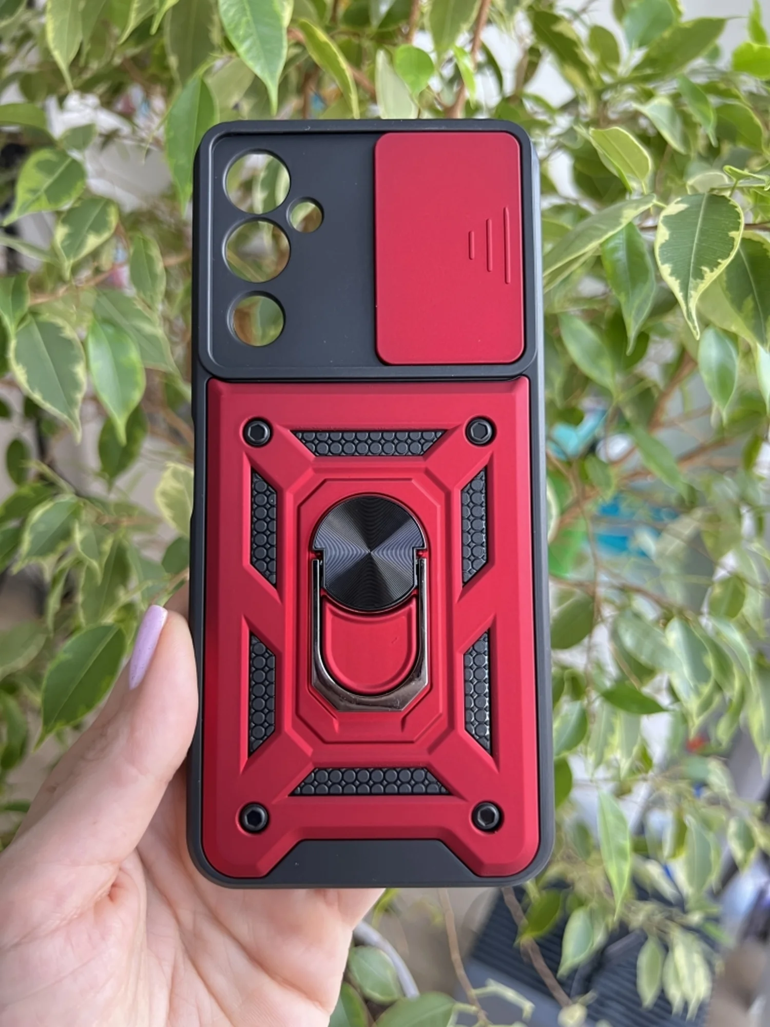 Красный чехол противоударный armors для Tecno Pova 4 / Техно Пова 4 с защитой камеры