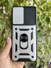 Серебряный чехол противоударный armors для Tecno Pova 4 / Техно Пова 4 с защитой камеры