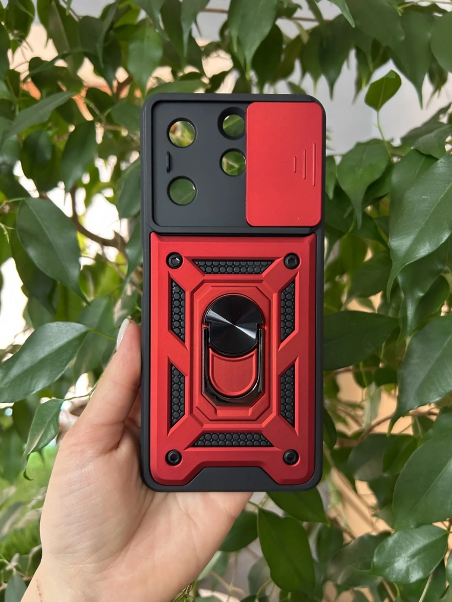Красный чехол противоударный armors для Tecno Spark 10 Pro / Техно Спарк 10 Про с защитой камеры