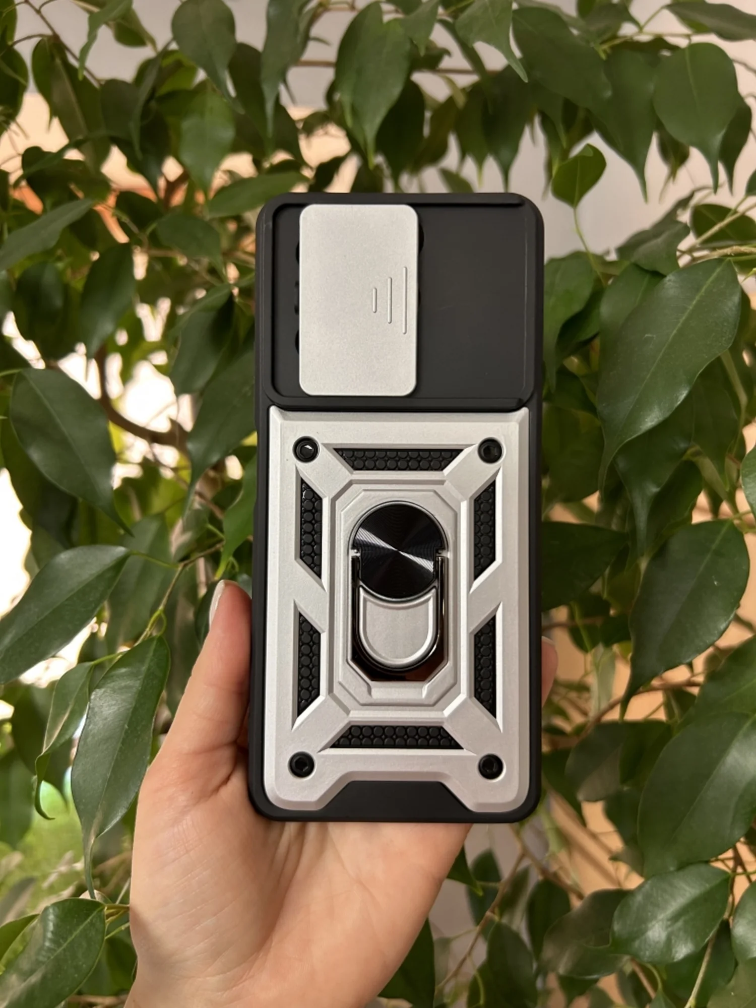 Серебряный чехол противоударный armors для Tecno Spark 10 Pro / Техно Спарк 10 Про с защитой камеры
