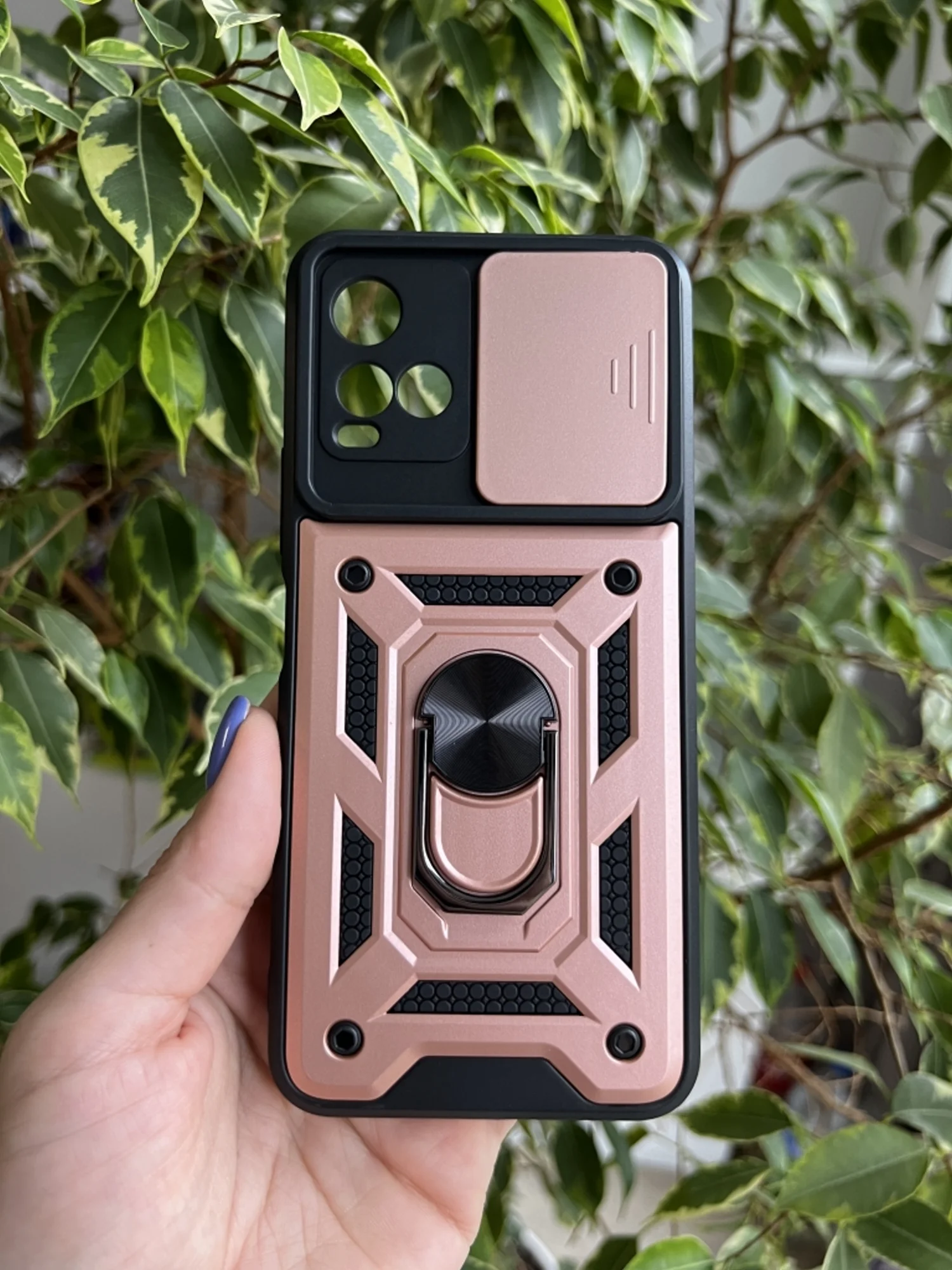 Розовый чехол противоударный armors для Vivo Y21 и Y33S / Виво У21 и У33S с защитой камеры