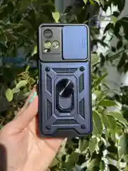 Темно-синий чехол противоударный armors для Vivo Y21 и Y33S / Виво У21 и У33S с защитой камеры