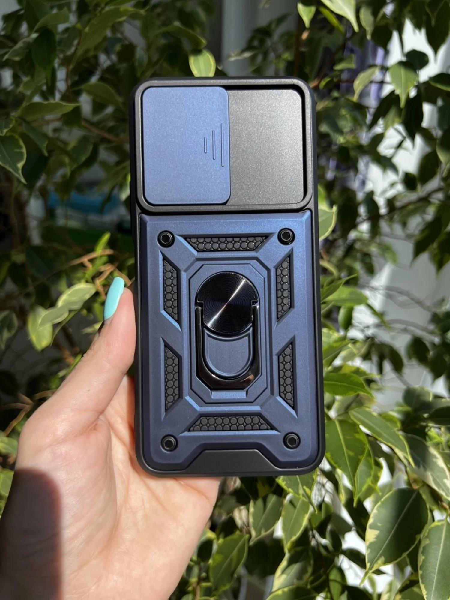 Темно-синий чехол противоударный armors для Vivo Y21 и Y33S / Виво У21 и У33S с защитой камеры