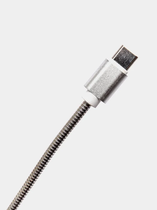 Зарядный USB кабель, 1 м, в металлической оплётке, iPhone Lightning Android Type-C Micro