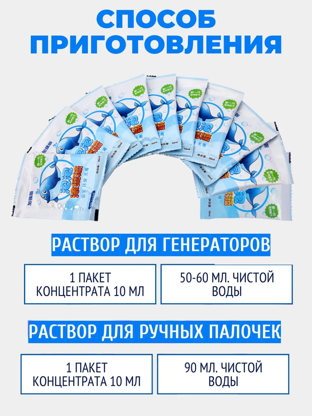 Мыльные пузыри, концентрат для пистолета и генератора