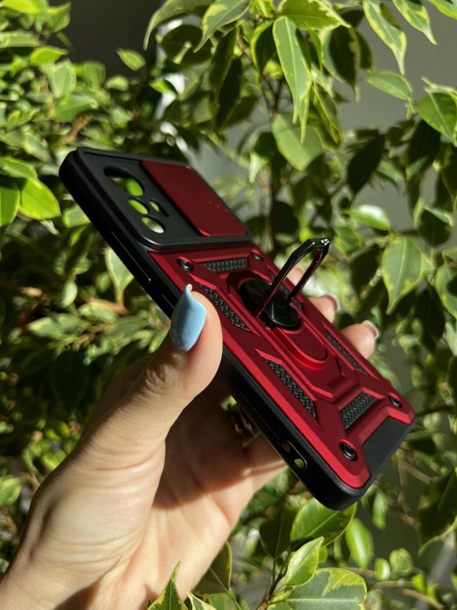 Красный чехол противоударный armors для Xiaomi 12 и 12X / Сяоми 12 и 12Х с защитой камеры