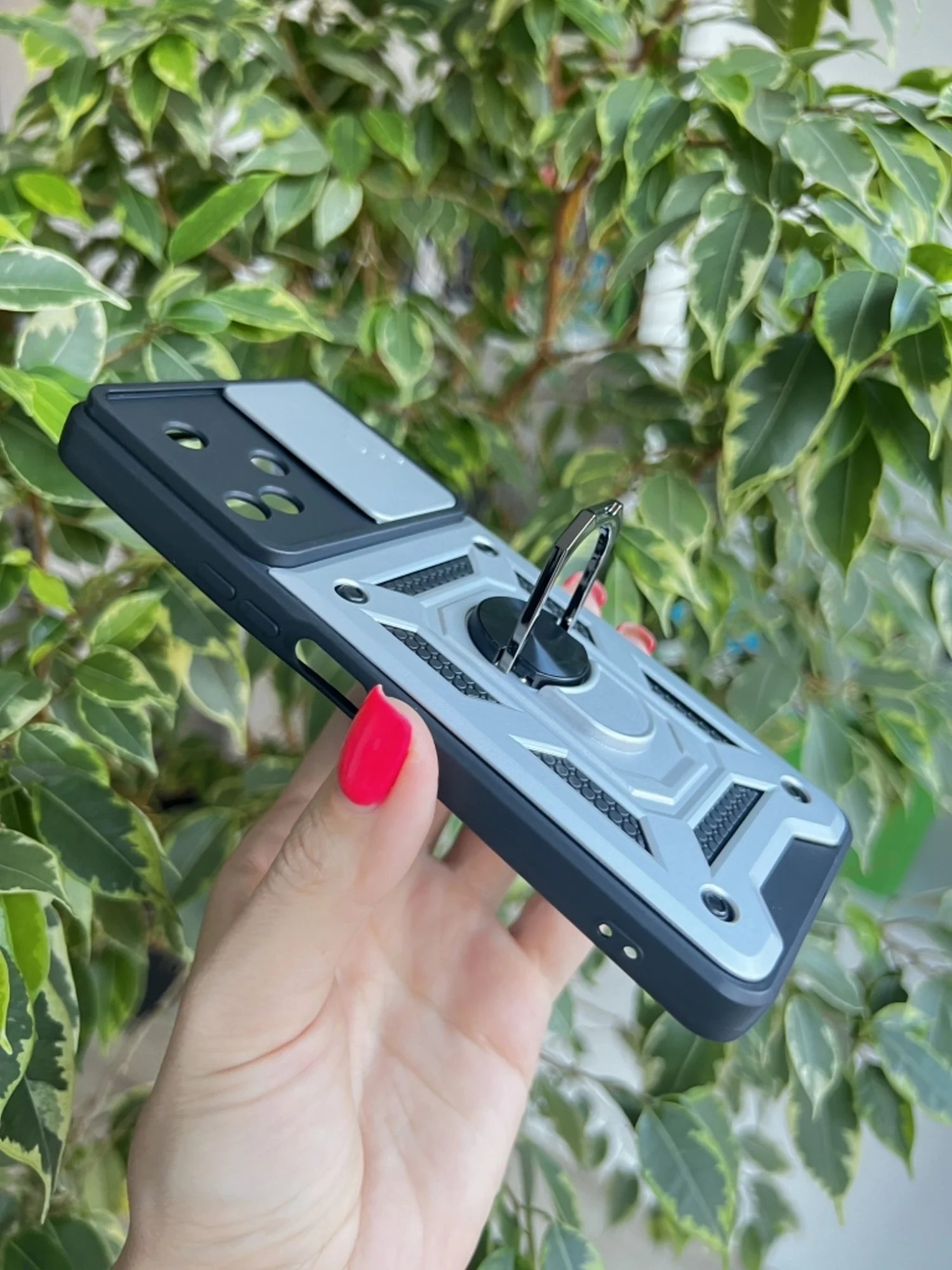 Серебряный чехол противоударный armors для Tecno Camon 19 и 19 Pro / Техно Камон 19 и 19 Про
