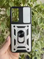 Серебряный чехол противоударный armors для Tecno Camon 18 и 18P/Техно Камон 18 и 18Р с защитой камеры