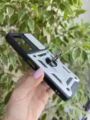 Серебряный чехол противоударный armors для Tecno Camon 18 и 18P/Техно Камон 18 и 18Р с защитой камеры