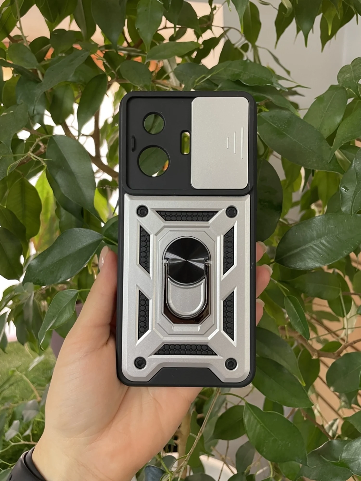 Серебряный чехол противоударный armors для Realme GT3 и GT Neo 5 / Реалми ГТ3 и ГТ Нео 5