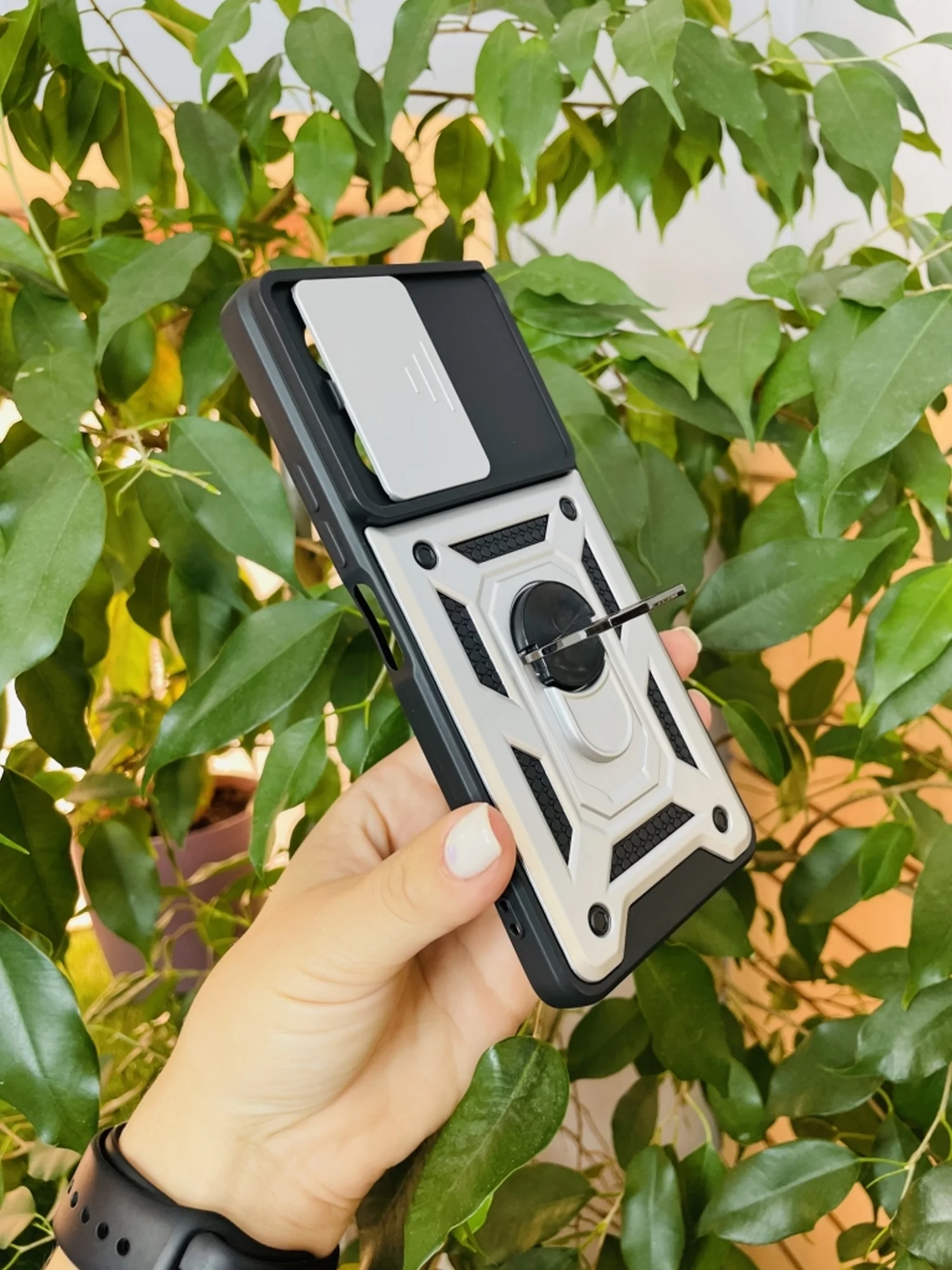 Серебряный чехол противоударный armors для Tecno Camon 20 и 20 Pro 4G / Техно Камон 20 и 20 Про 4G