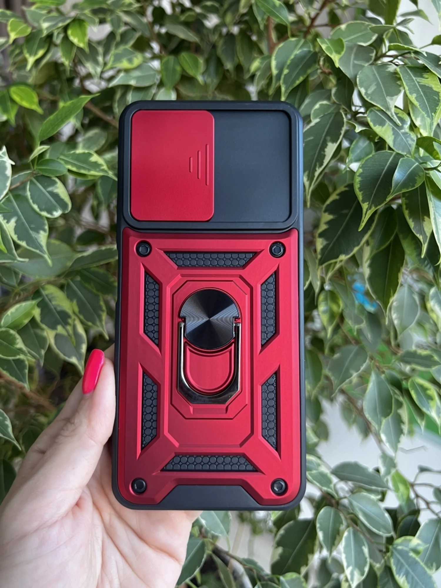 Красный чехол противоударный armors для Tecno Pova 2 / Техно Пова 2 с защитой камеры