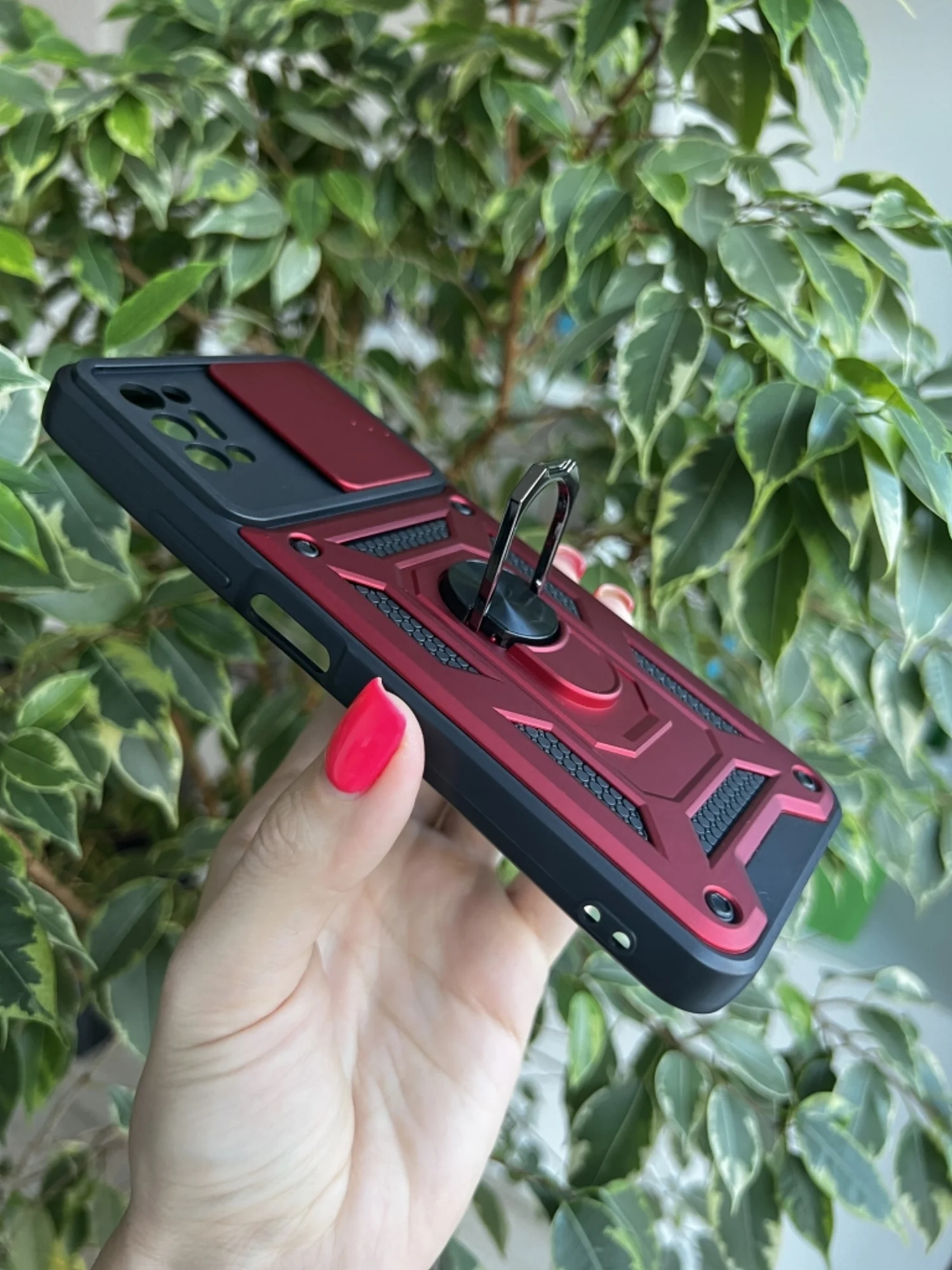 Красный чехол противоударный armors для Tecno Pova 2 / Техно Пова 2 с защитой камеры