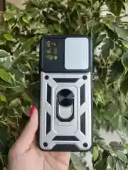 Серебряный чехол противоударный armors для Tecno Pova 2 / Техно Пова 2 с защитой камеры