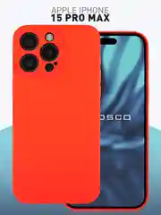 Манго чехол + стекло для iPhone 15 Pro Max силиконовый ROSCO матовый тонкий с защитой камер