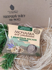 Мочалка для умывания "С каменным маслом", Алтын Бай, 60 гр.