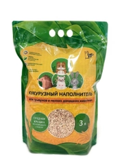 Кукурузный наполнитель "Золотой кот" для грызунов, средняя фракция 3 л