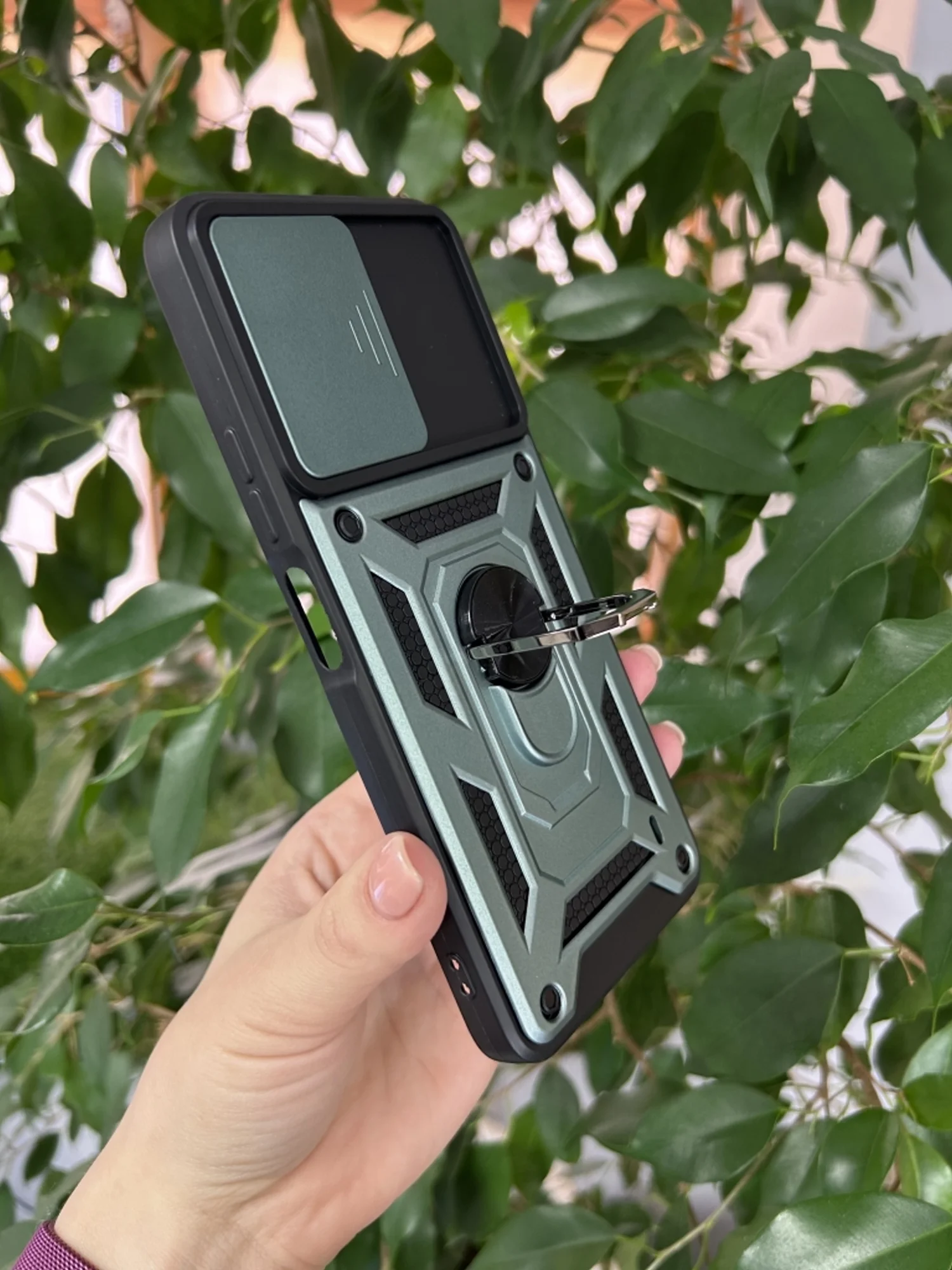 Зеленый чехол противоударный armors для Tecno Camon 19 Neo / Техно Камон 19 Нео с защитой камеры