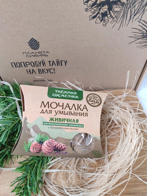Мочалка для умывания, "Живичная", Алтын Бай, 60 гр.