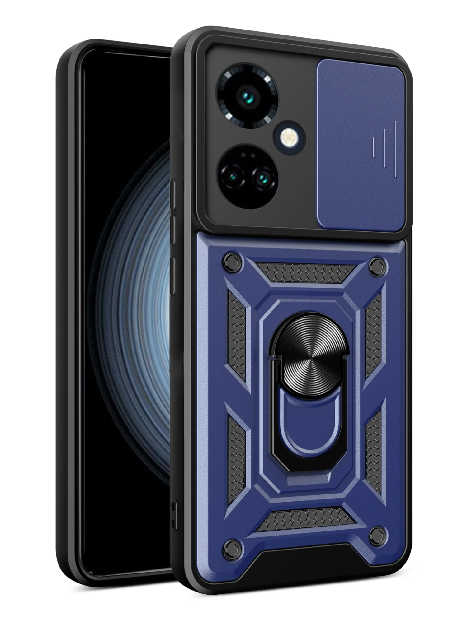 Темно-синий чехол противоударный armors для Tecno Camon 19 Neo / Техно Камон 19 Нео с защитой камеры