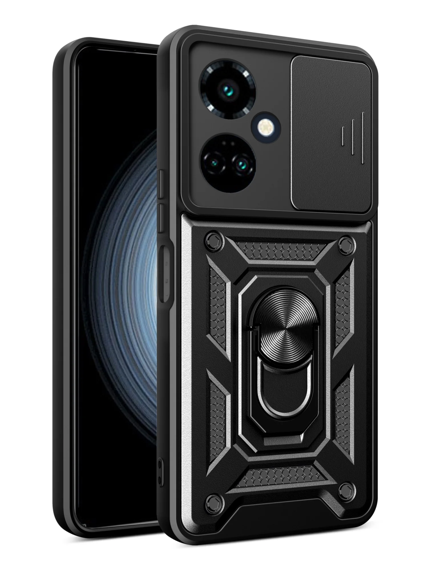 Черный чехол противоударный armors для Tecno Camon 19 Neo / Техно Камон 19 Нео с защитой камеры