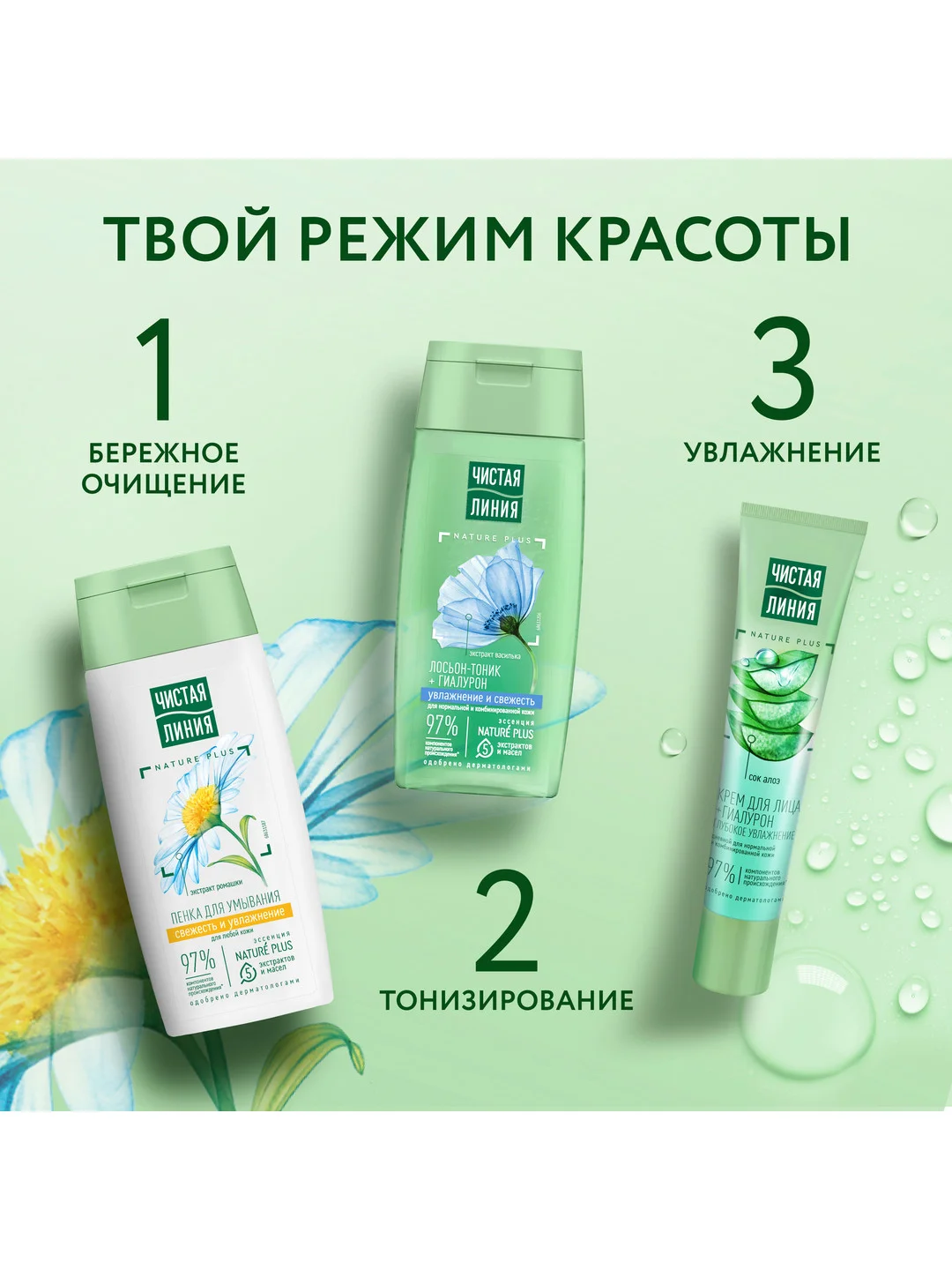 Пенка для умывания Свежесть и увлажнение для всех типов кожи с экстрактом ромашки 100 мл