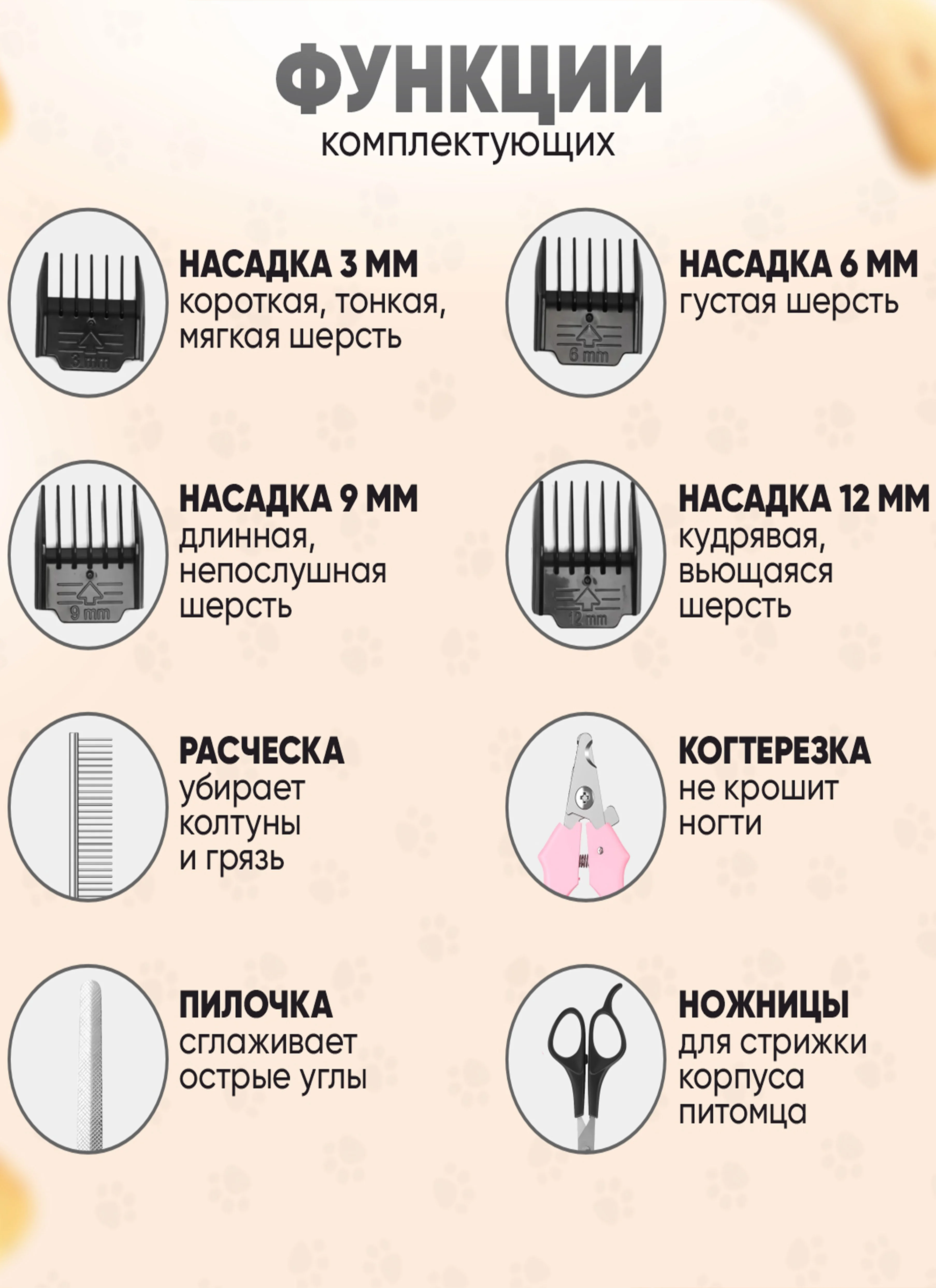 Песочный хаки машинка для стрижки собак и кошек, полный комплект