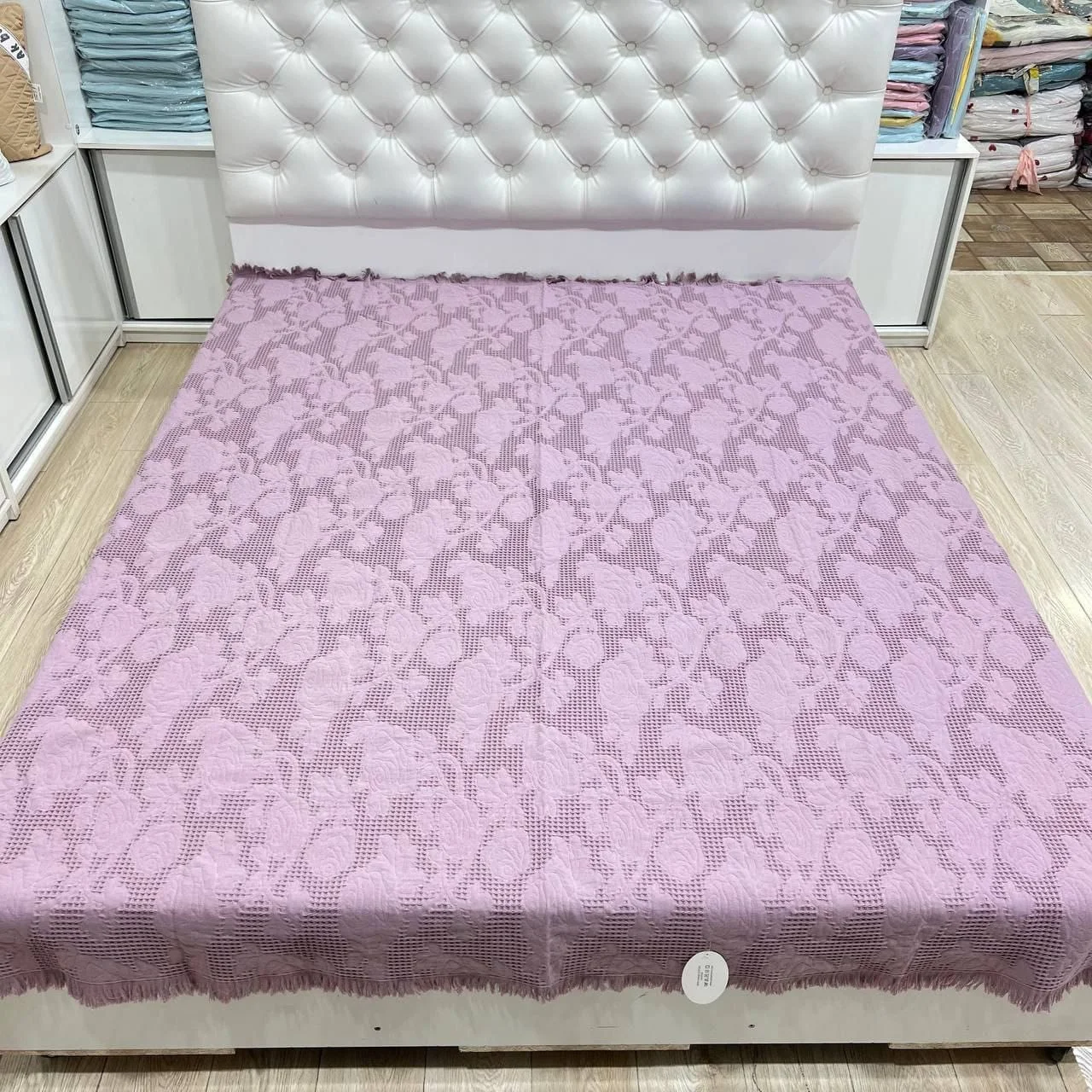 Коралловый покрывало на 2х спальную,евро кровати,Размер -200/220,Состав ткани - хлопок 100%