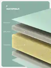Мат спортивный, PROIRON, 183х61х4 см, складной (3 сложения), зеленый