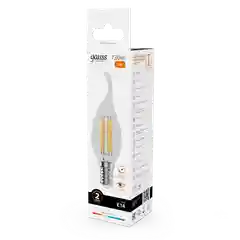 Лампа светодиодная E14 Свеча на ветру 12W теплый 2700К УПАК10шт Gauss Elementary Filament