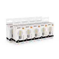 Лампочка светодиодная E27 Шар 10W теплый 2700К УПАКОВКА 10 шт. Gauss Elementary Filament
