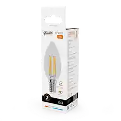 Лампочка светодиодная E14 Свеча 10W теплый 2700К УПАКОВКА 10 шт. Gauss Elementary Filament