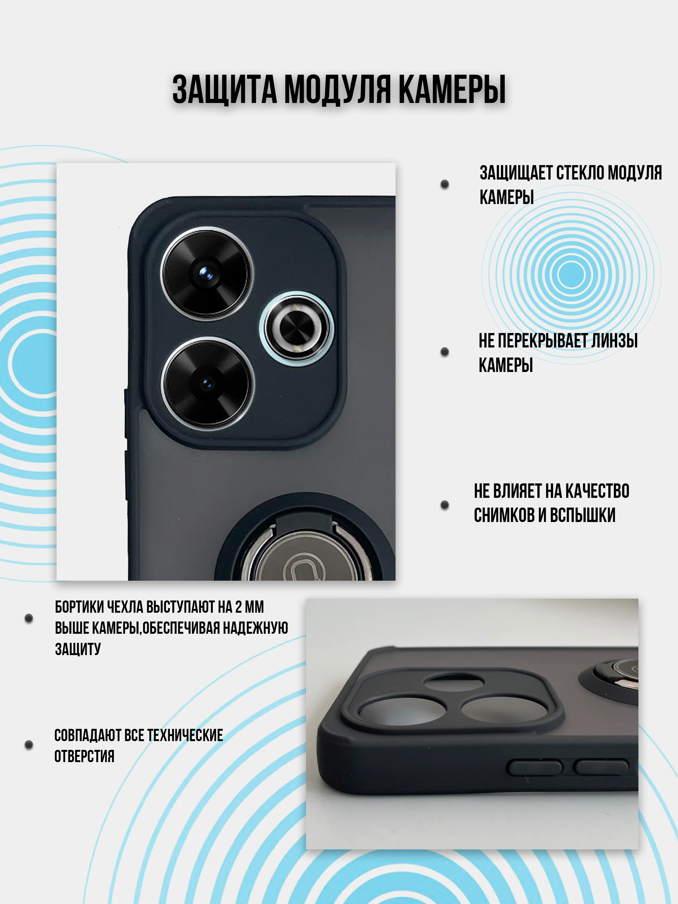 Чехол для Xiaomi Redmi 13 4G (2024), Note 13R, противоударный, с подставкой (редми 13)