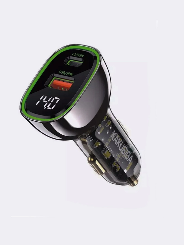 Автомобильное зарядное устройство с USB A, USB C быстрая зарядка до 95W, черный