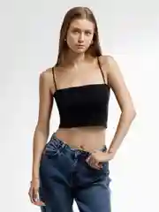 Черный топ на бретелях