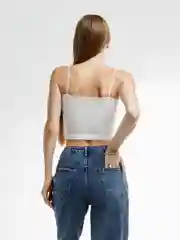 Белый топ на бретелях
