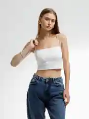 Белый топ на бретелях