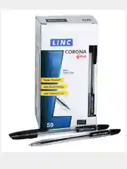 Черный ручка шариковая LINC Corona Plus 0,7 мм синяя оранжевый корпус