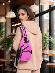 Розовый сумка спортивная через плечо, рюкзак на одно плечо